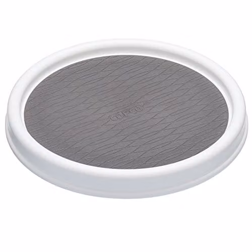 Copco Plastic Rotating Lazy Susan Kitchen Organiser, Diameter: 23 cm, White/Grey