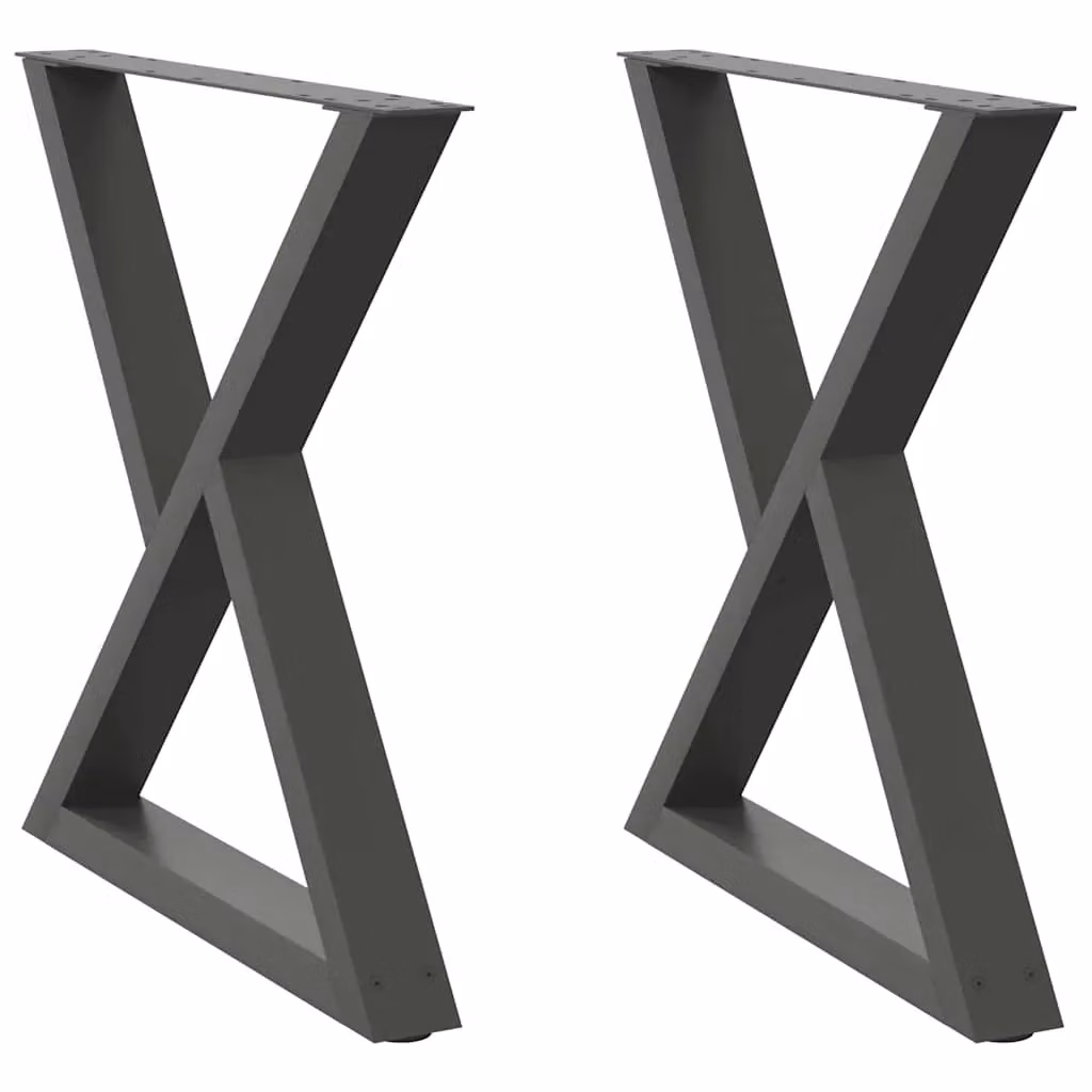 Berkfield Home Steel Dining Table Legs, 2 Pieces, Anthracite, H: 70-72 cm – 2