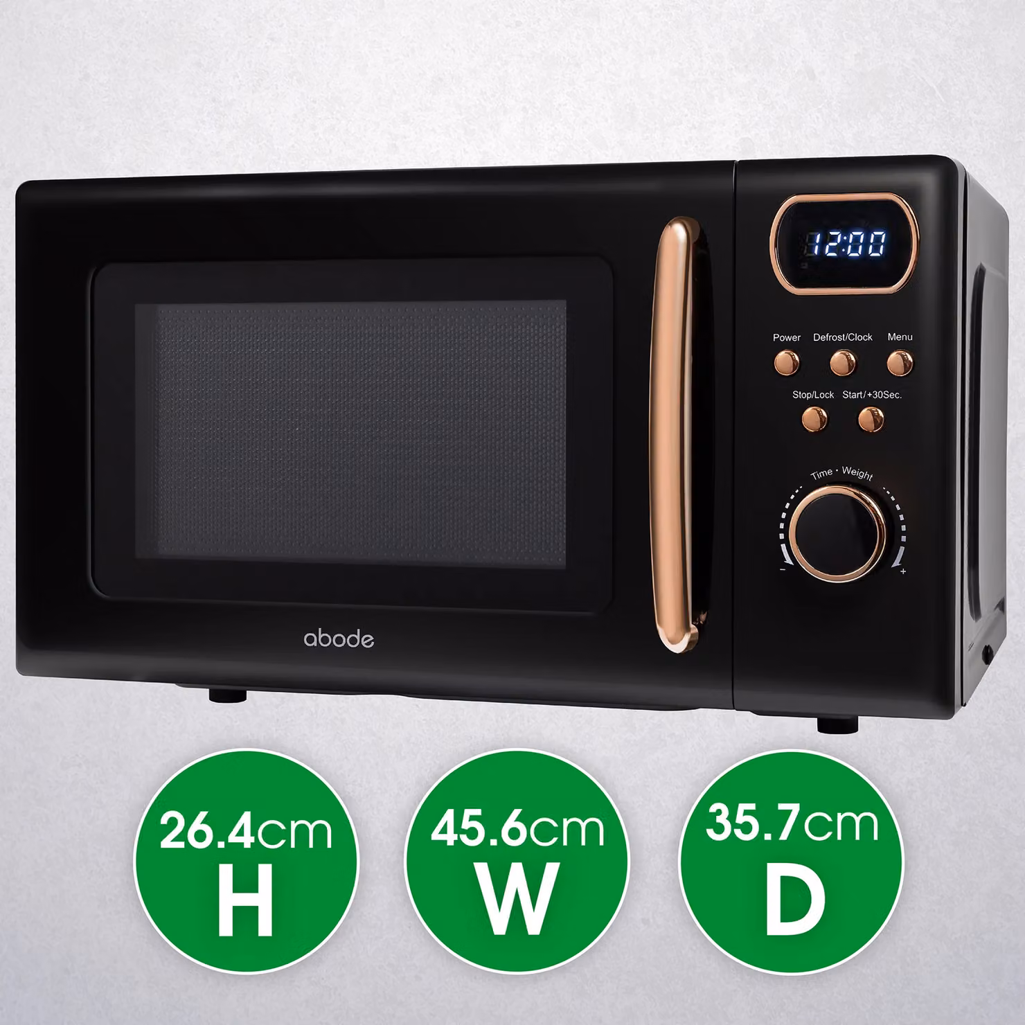 Abode AMD2004 Retro Digital Solo Microwave, 20 Litres, 800W, Black – 2