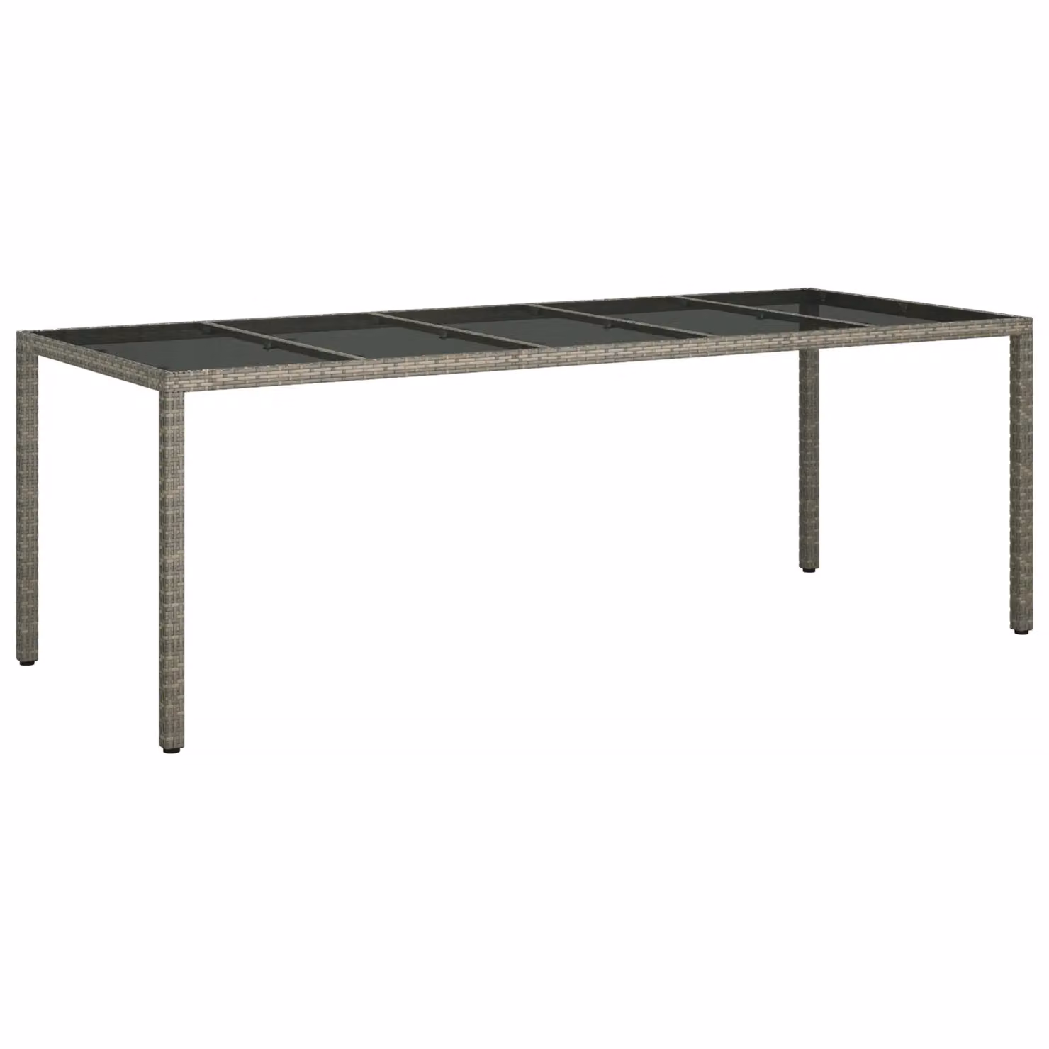 Berkfield Home Grey Poly Rattan Garden Dining Table W: 250 cm, D: 100 cm, H: 75 cm – 2