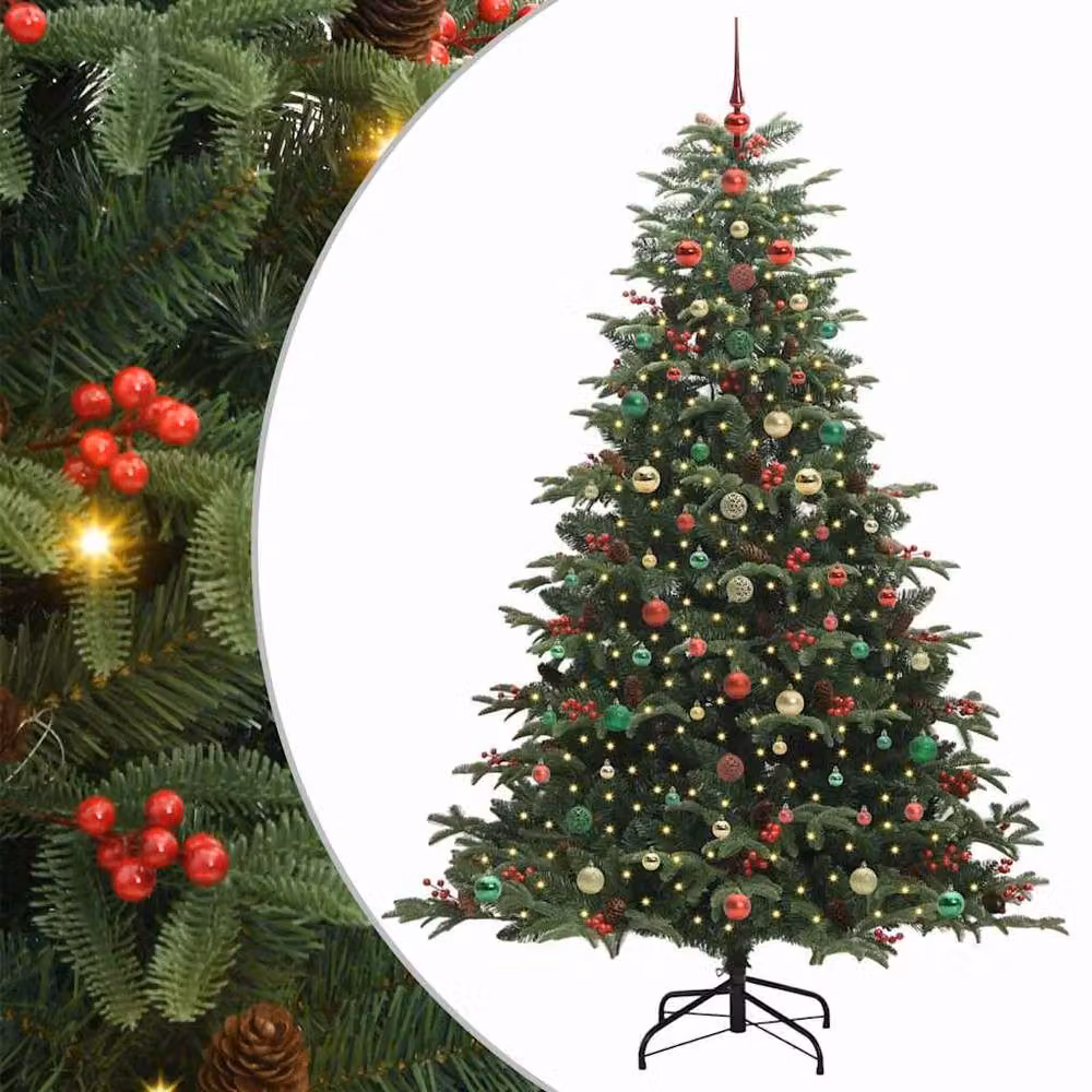 Berkfield Home Artificial Christmas Tree with 300 LEDs and Stand, Green, Height: 210 cm – 2