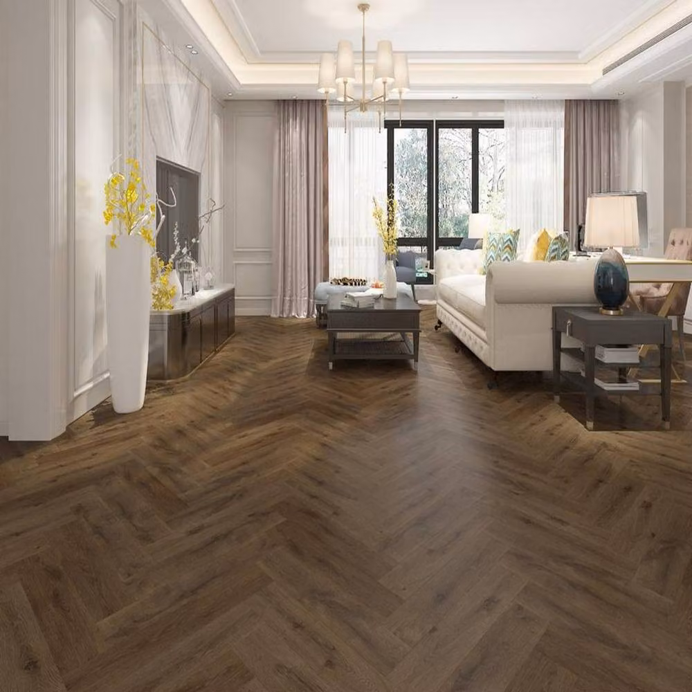 Allo(RBH) Walnut Wood Effect SPC Click Luxury Vinyl Tile Herringbone LVT 5.2mm – 2
