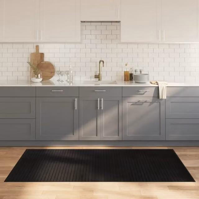 Berkfield Home Rectangular Bamboo Rug in Black, W: 100 cm, L: 200 cm – 1