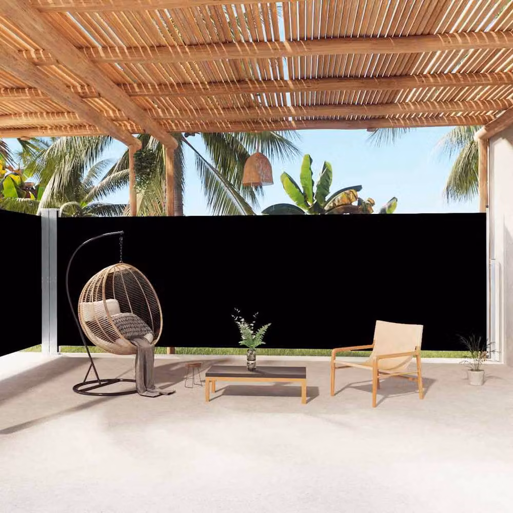 Berkfield Home Retractable Motorised Side Awning in Black, W/D/H: 1000 x 200 x 200 cm – 1