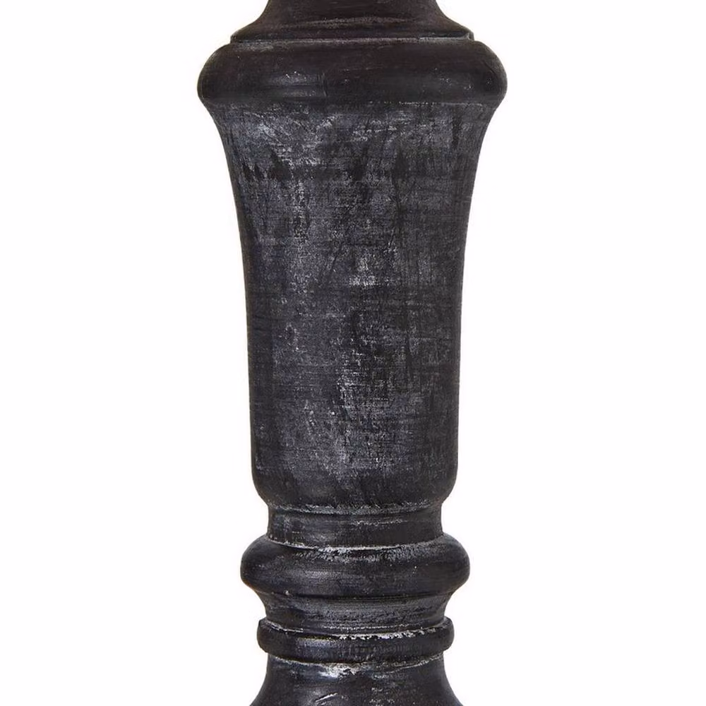 Lemon Pavilion Furniture and Decor Palmyra Column Table Lamp with Linen Shade in Grey, W: 10 cm, D: 10 cm, H: 20 cm – 2
