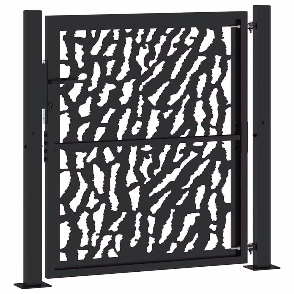 Berkfield Home Black Steel Garden Gate, W: 105 cm, H: 106 cm – 5