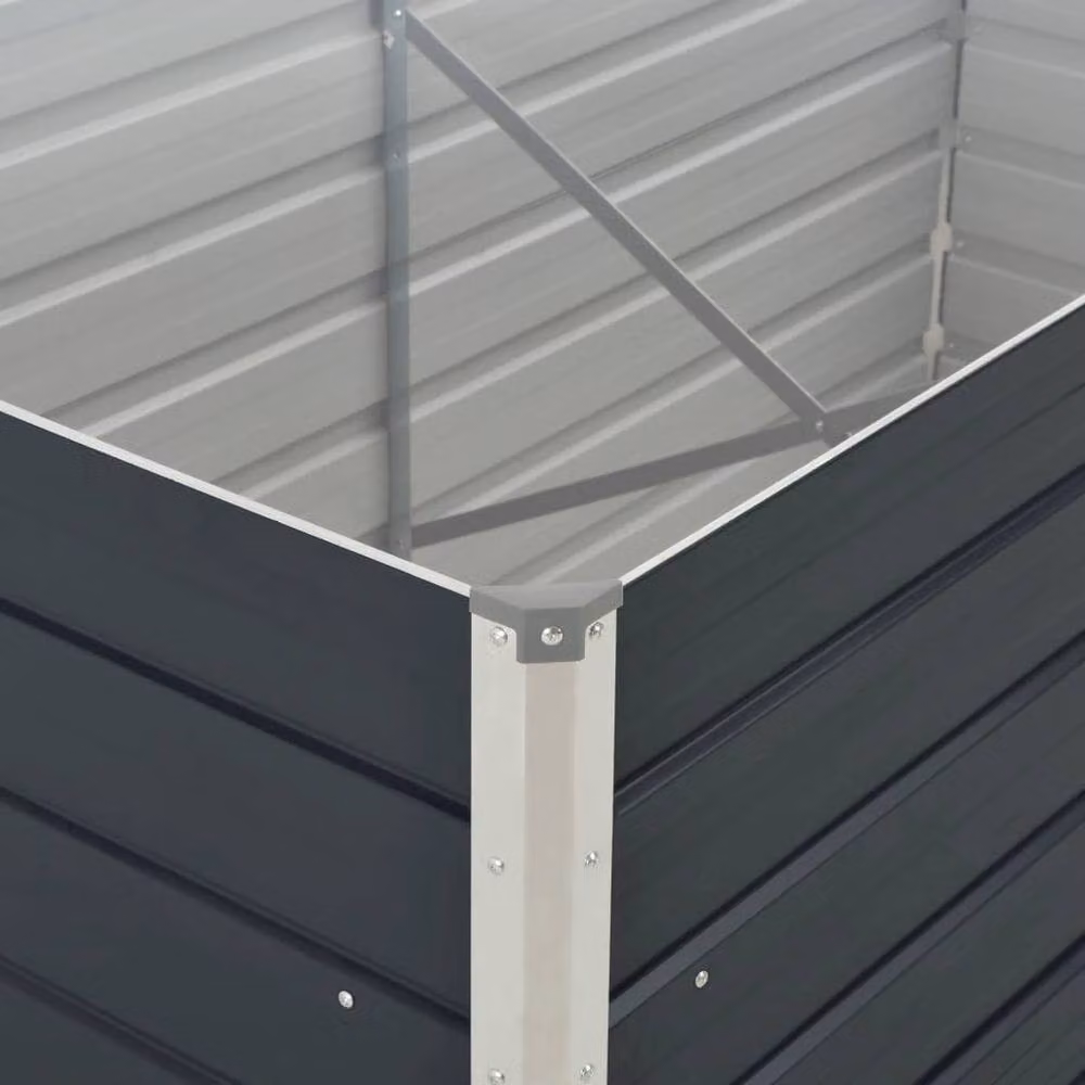 Berkfield Home Raised Garden Bed in Anthracite Galvanised Steel, W/D/H: 160 x 80 x 45 cm – 4