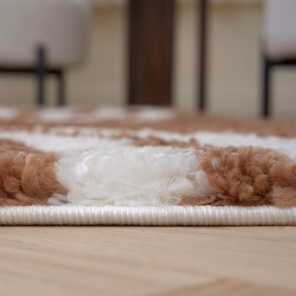 THE RUGS Moodi Rainbow Design Shaggy Soft High Pile Living Room Rug in Terracotta, W: 160 cm, L: 230 cm – 4