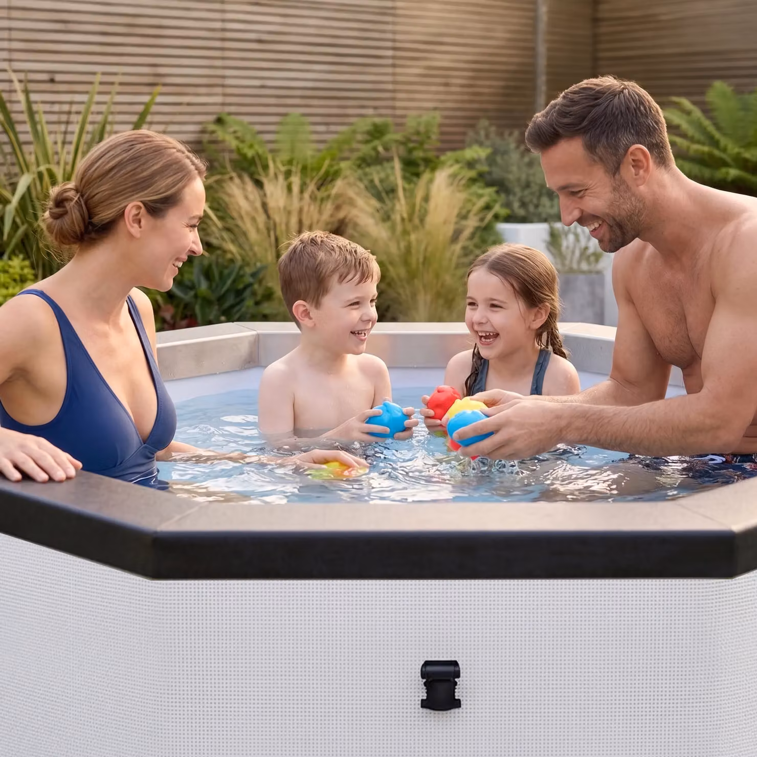 Wave Spas Wave Como 6-Person Foam Hot Tub with Integrated Heater and 90 Jets in White – 3