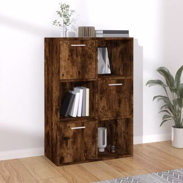 Berkfield Home Smoked Oak Storage Cabinet in Brown, W: 60 cm, D: 29.5 cm, H: 90 cm – 1