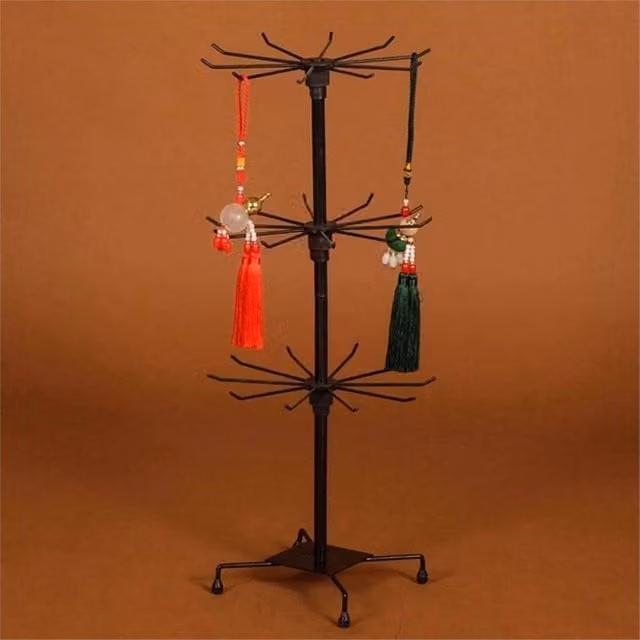 Nordara 3-Tier Rotating Metal Jewelry Display Stand and Storage Rack in Black – 1