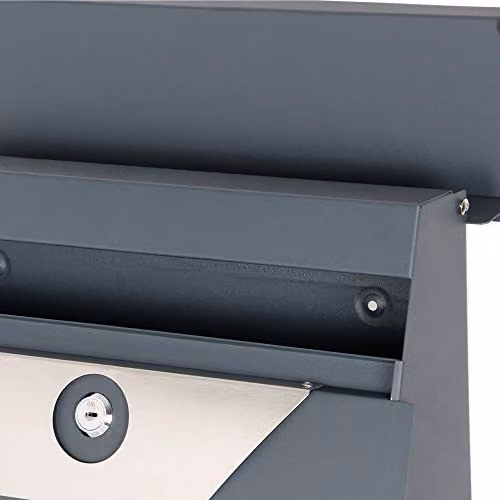 Phoenix Safe Company Wall Mounted Zinc Letterbox in Grey, W/D/H: 45.0 x 40.0 x 35.0 cm – 2