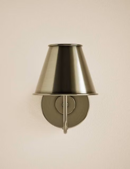 M&S Rechargeable Brass Wall Light in Gold/Brass