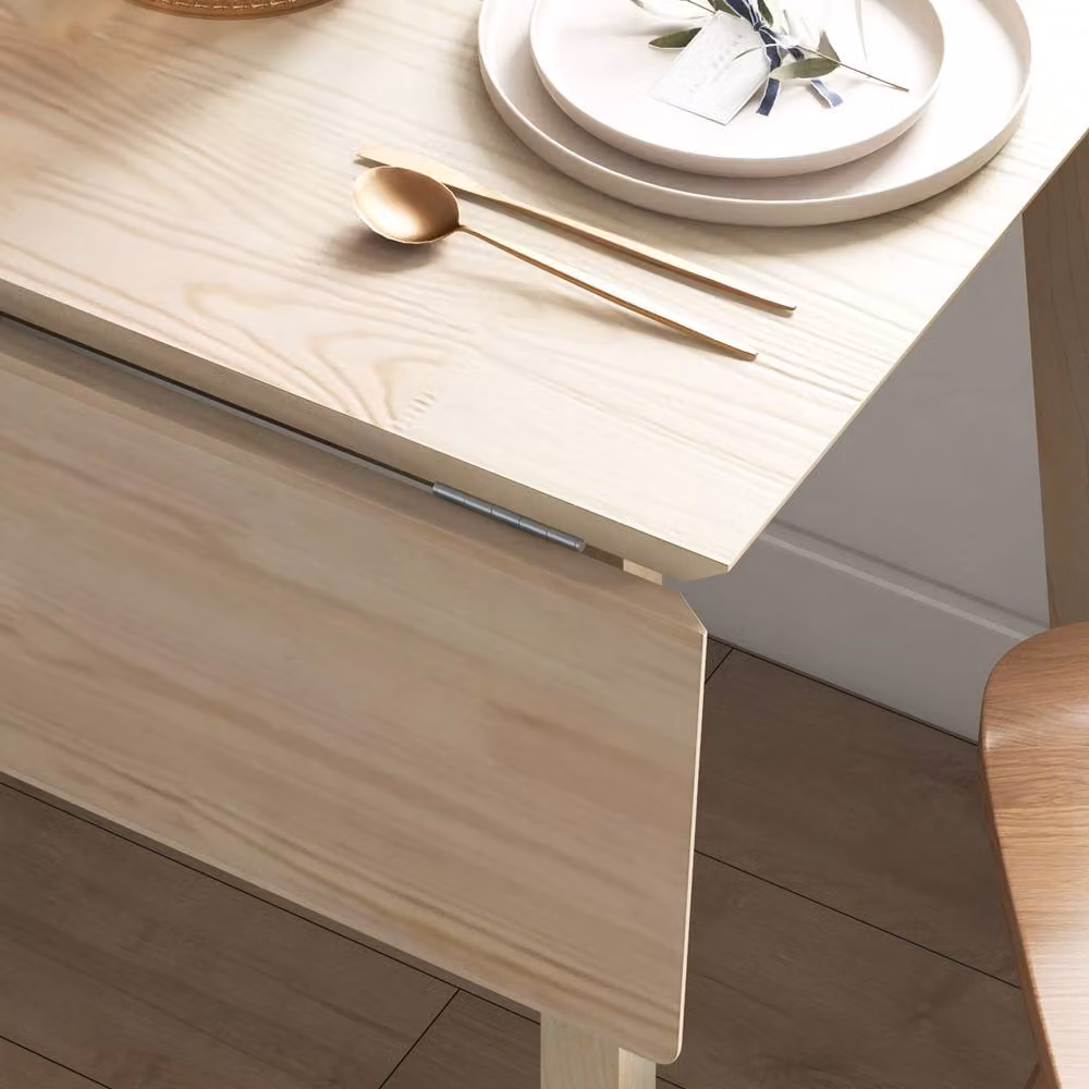 STILVORA Natural Pine Drop Leaf Dining Table – 3