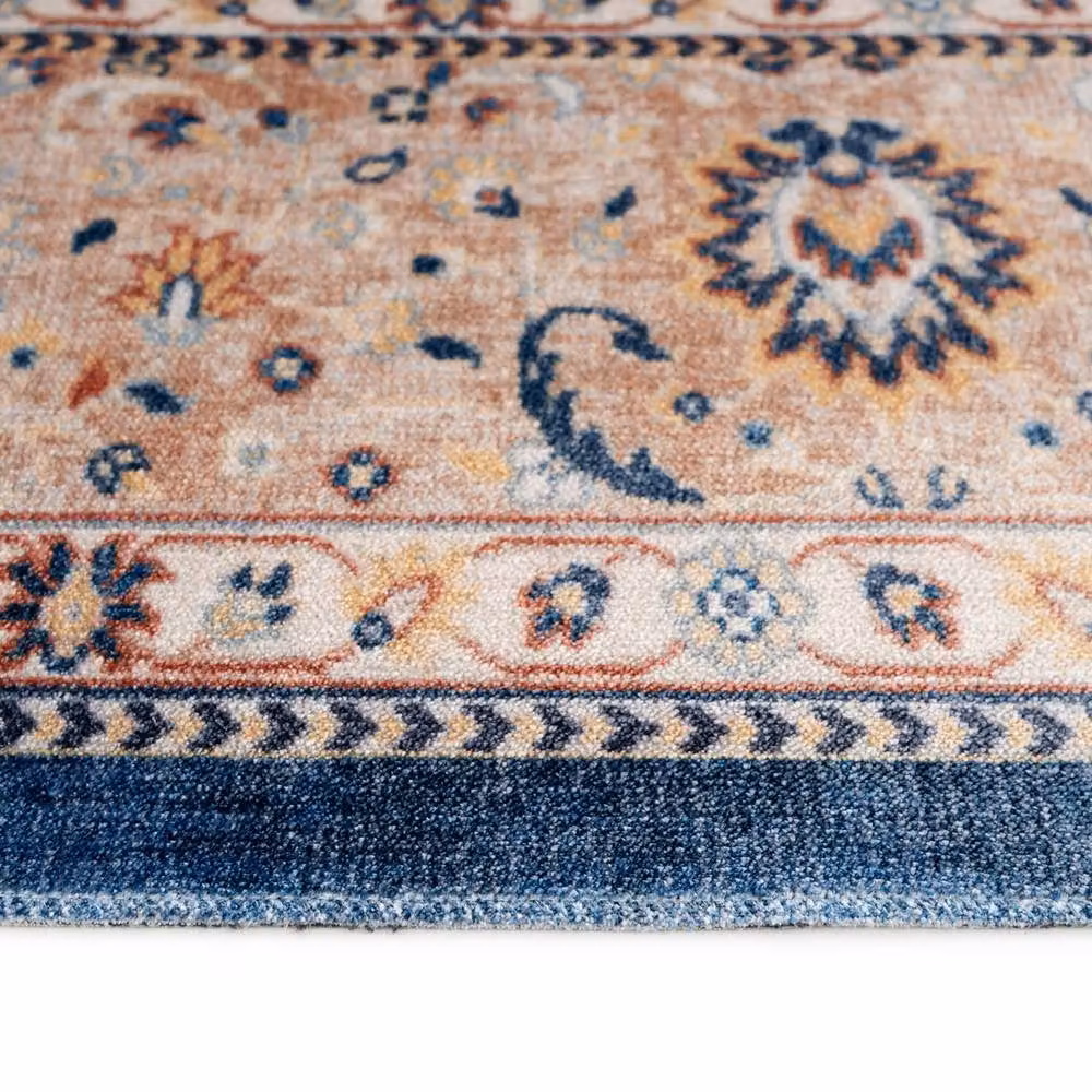 Kukoon Blue and Beige Traditional Persian Oriental Area Rug, W: 80 cm, L: 300 cm – 7