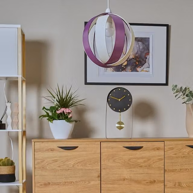 ValueLights Modern Purple Fabric Sphere Globe Ceiling Pendant Light Shade