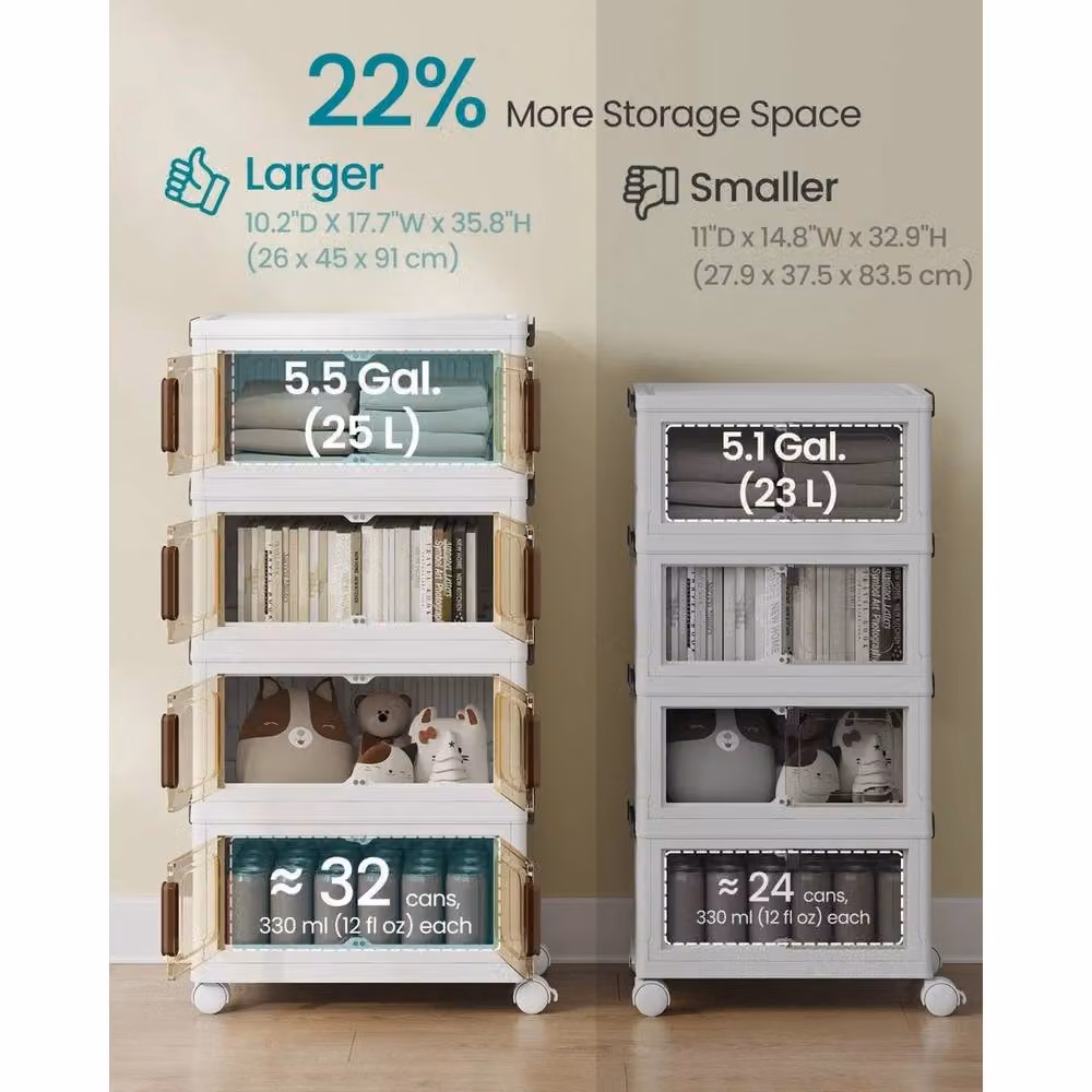 Kelvenix Storage Boxes with Lid, White, W/D/H: 45.0 x 91.0 x 26.0 cm – 2