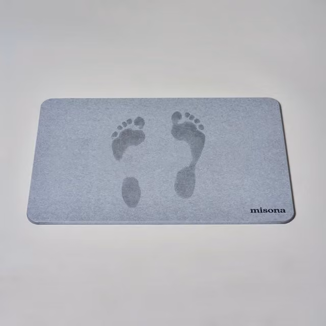 Misona Diatomite Stone Bath Mat, Grey, W: 39 cm x L: 60 cm