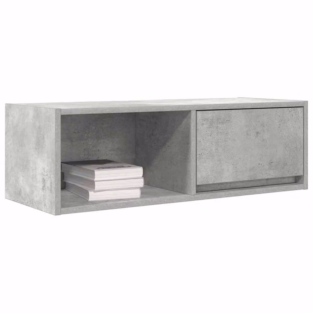 Berkfield Home Set of 2 TV Cabinets in Concrete Grey, W/D/H: 80 x 31 x 25.5 cm – 3