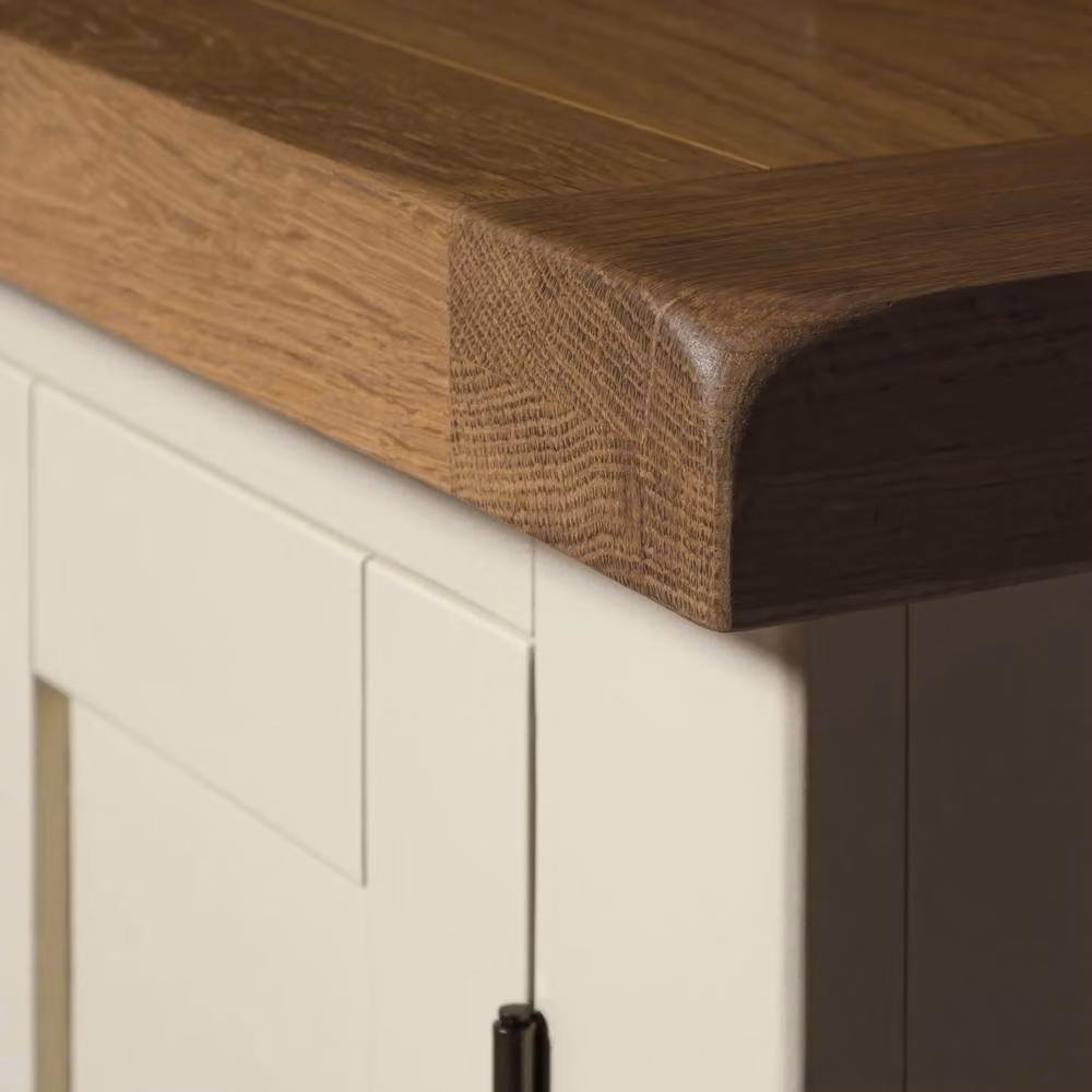 Elm Home And Garden Small Oak TV Media Unit in White and Beige – 6