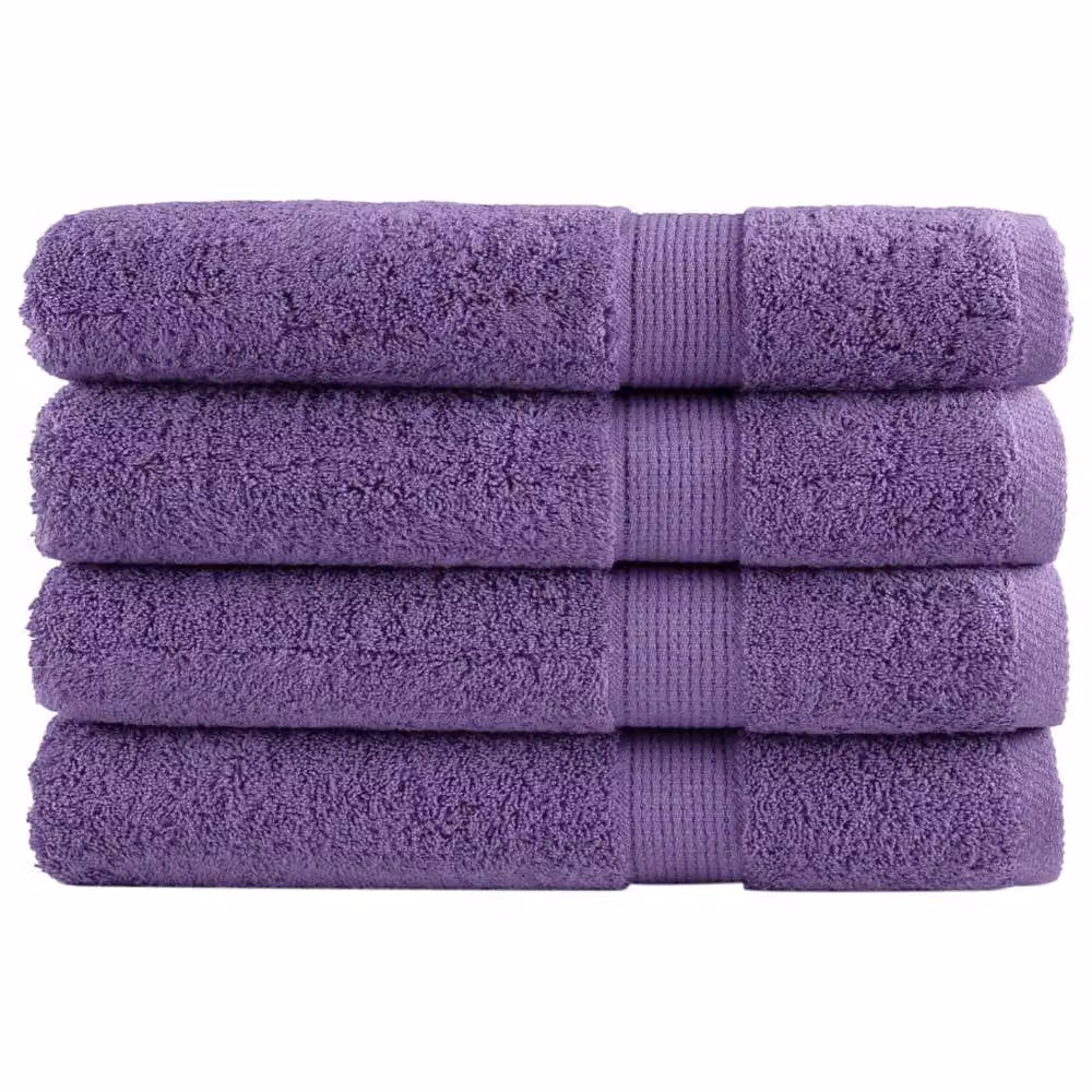 Berkfield Home SOLUND Premium Cotton Terry Sauna Towels, 4 Pack, Purple, W: 80 cm, L: 200 cm, 600 gsm – 2