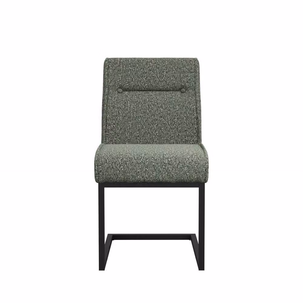 Lemon Pavilion Furniture Cleaver Dining Chair Set of 2 in Light Green Tweed and Black Metal – 2