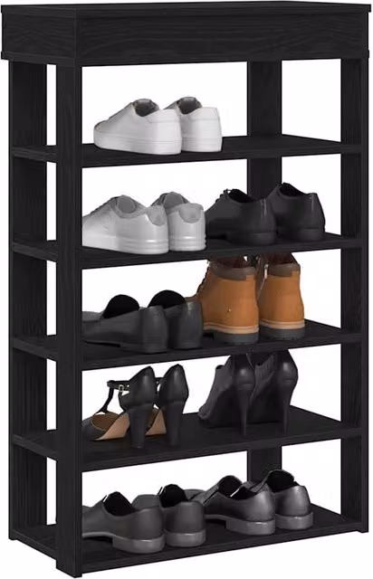 Berkfield Home Black Engineered Wood Shoe Rack, W/D/H: 60 x 30 x 98 cm
