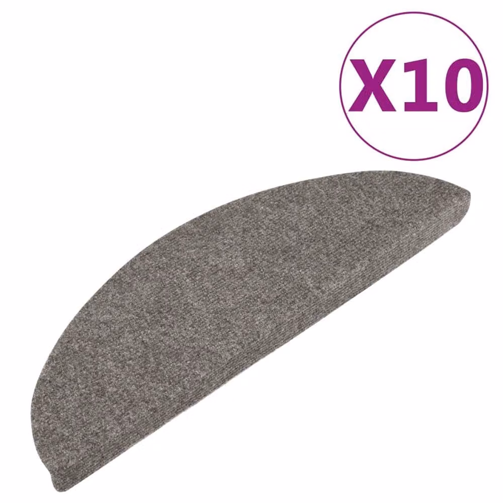 Berkfield Home Self-adhesive Stair Mats, 10 Pieces, Grey, W/D/H: 65 x 22.5 x 3.5 cm – 2