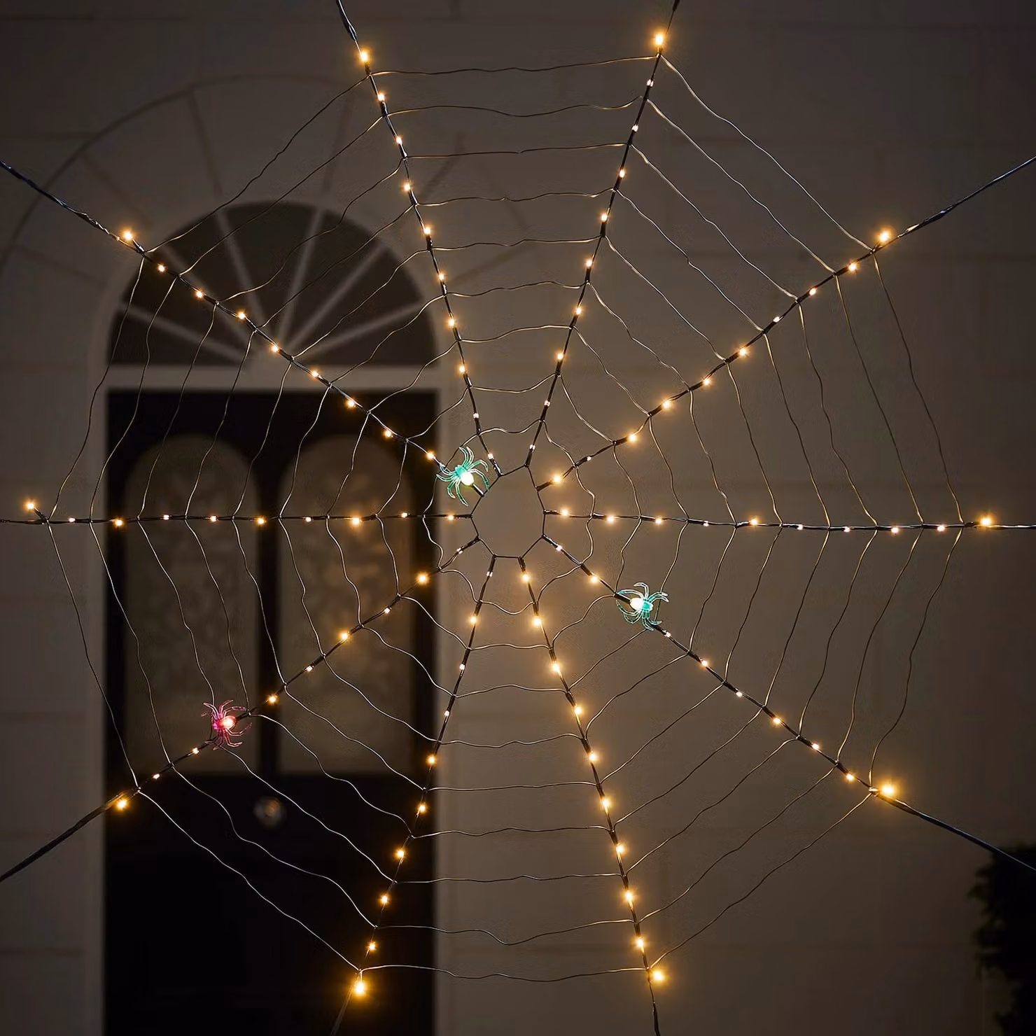 Lights4fun 100 LED Light Up Spiders Web in White and Multicolour