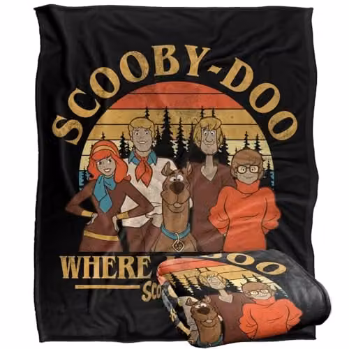 LOGOVISION Scooby Doo Mountain Portrait Super Soft Fleece Throw Blanket, Multicolour, W: 127 cm x L: 152.4 cm – 1
