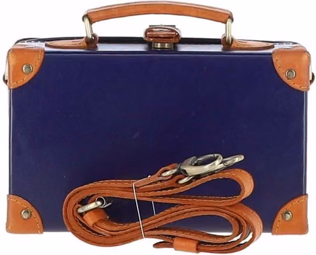 Ashwood Vintage Leather Trinket Box in Navy Blue