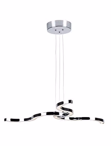 Netlighting Bezier LED Integrated Pendant Ceiling Light in Grey and Chrome, W/D/H: 65 x 65 x 106 cm