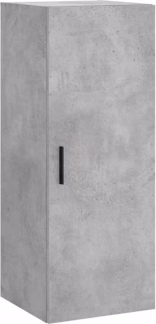 Berkfield Home Wall Mounted Cabinet in Concrete Grey, W/D/H: 34.5 x 34 x 90 cm