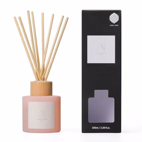 Aroma Naturals Pink Cherry and Vanilla Reed Diffuser, 100ml, Pink Frosted Glass Vessel – 2