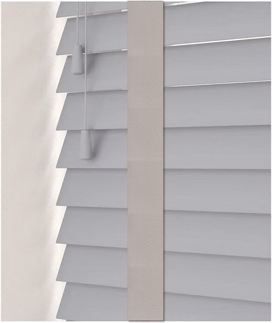 NewEdgeBlinds Faux Wood Venetian Blinds with Tapes in Grey, Width: 40 cm