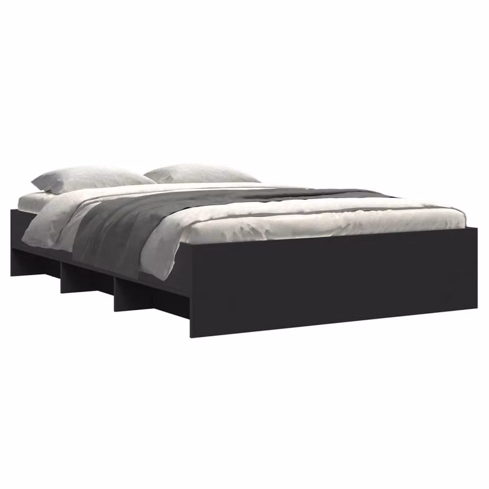 Berkfield Home Small Double Bed Frame in Black, Engineered Wood, W/D/H: 120 x 200 cm – 3