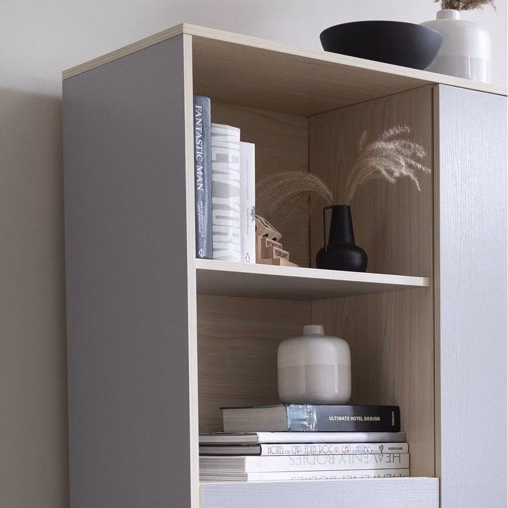 Nöa and Nani Järstorp Display Cabinet in Grey and Oak Finish – 3