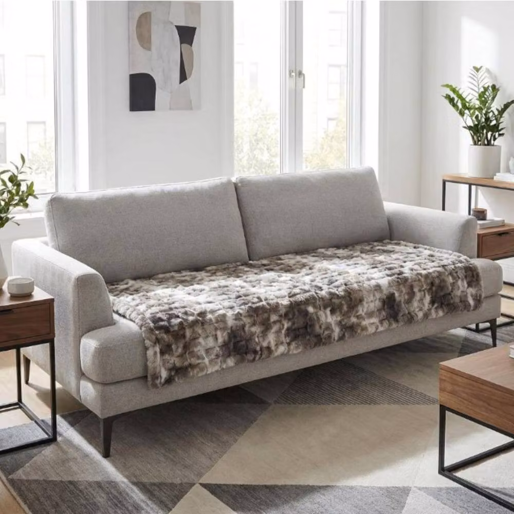 Garden Greatness Atelier Brun Marbled Faux Fur Throw in Taupe, W/D/H: 120 x 150 cm – 2