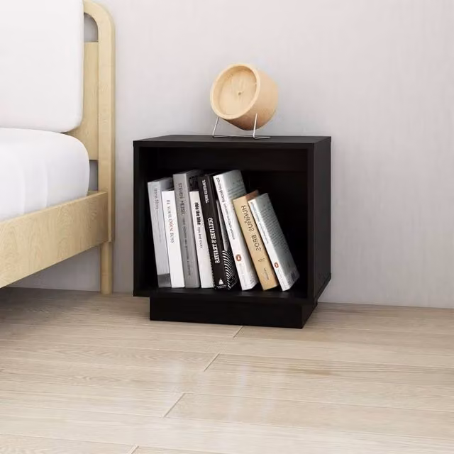 Berkfield Home Elegant Bedside Cabinets, Set of 2, Black Solid Pine Wood, W/D/H: 40 x 30 x 40 cm – 1
