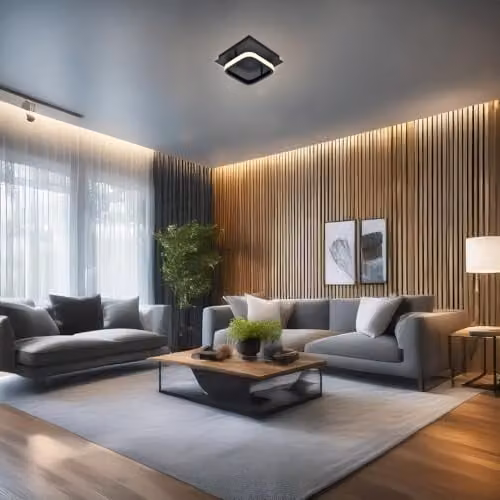Happy Homewares Modern Square LED Ceiling Light Fitting in Black with 3000K Warm White Light – 5
