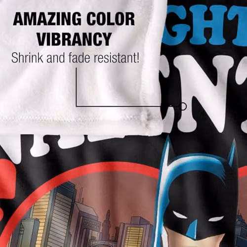 LOGOVISION Batman The Night Is My Valentine Super Soft Silky Touch Fleece Throw Blanket, Multicolour, W: 152 cm, D: 127 cm – 3