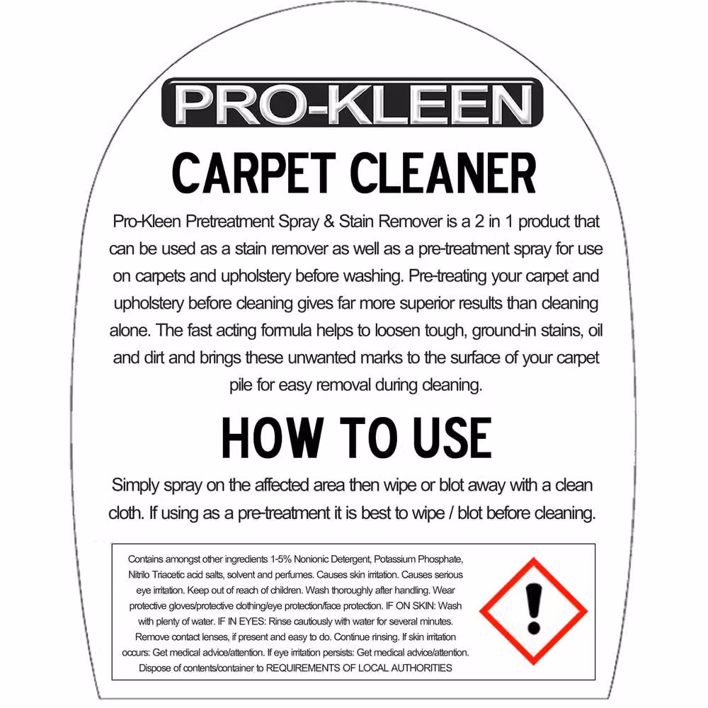 ProKleen Carpet and Upholstery Pre-Treatment and Stain Remover Spray, 2 x 750ml, White – 3