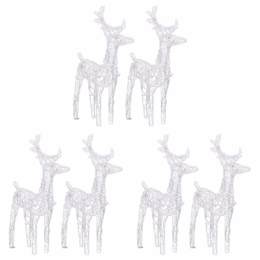 Berkfield Home Christmas Reindeer LED Lights, 6 Piece Blue Acrylic Set with 240 LEDs