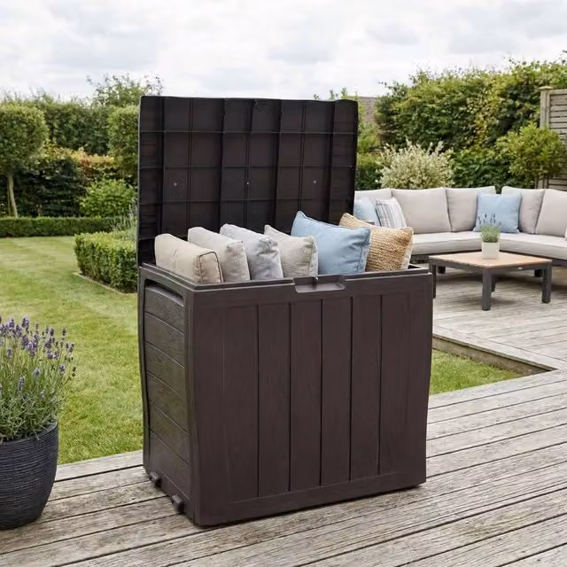 Kelvenix Plastic Garden Storage Box, Brown, W/D/H: 60 x 44 x 57 cm – 1