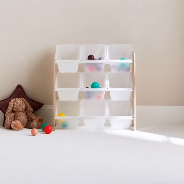 sweeek Toy Storage Unit with 9 Baskets in Brown