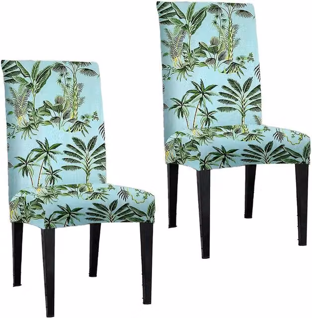 Roseley Blue Floral Pattern 20 Removable Stretch Dining Chair Covers
