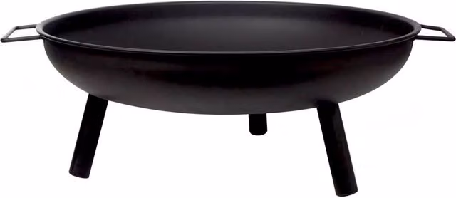 Crystals Large Round Steel Fire Pit and BBQ Grill in Black – 1