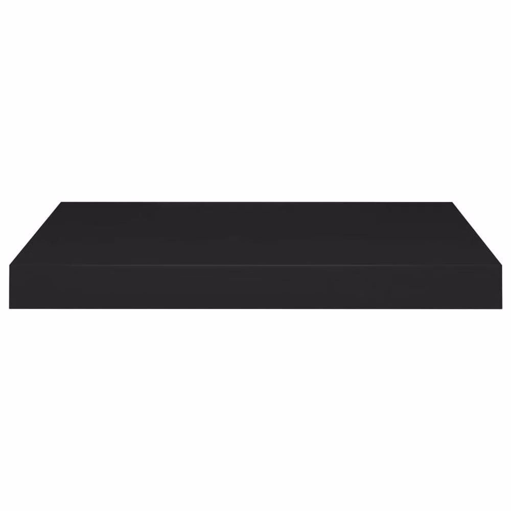 Berkfield Home Set of 4 Durable Floating Wall Shelves in Black MDF, W/D/H: 50 x 23 x 3.8 cm – 4