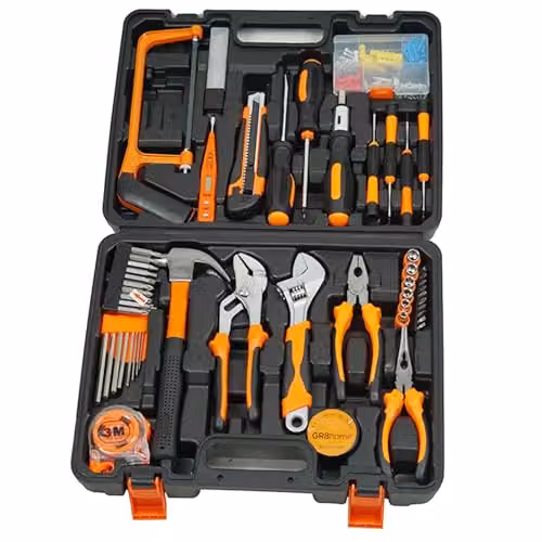 Gr8 Home 160 Piece General Household DIY Hand Tool Kit Set with Portable Storage Toolbox in Black – 2