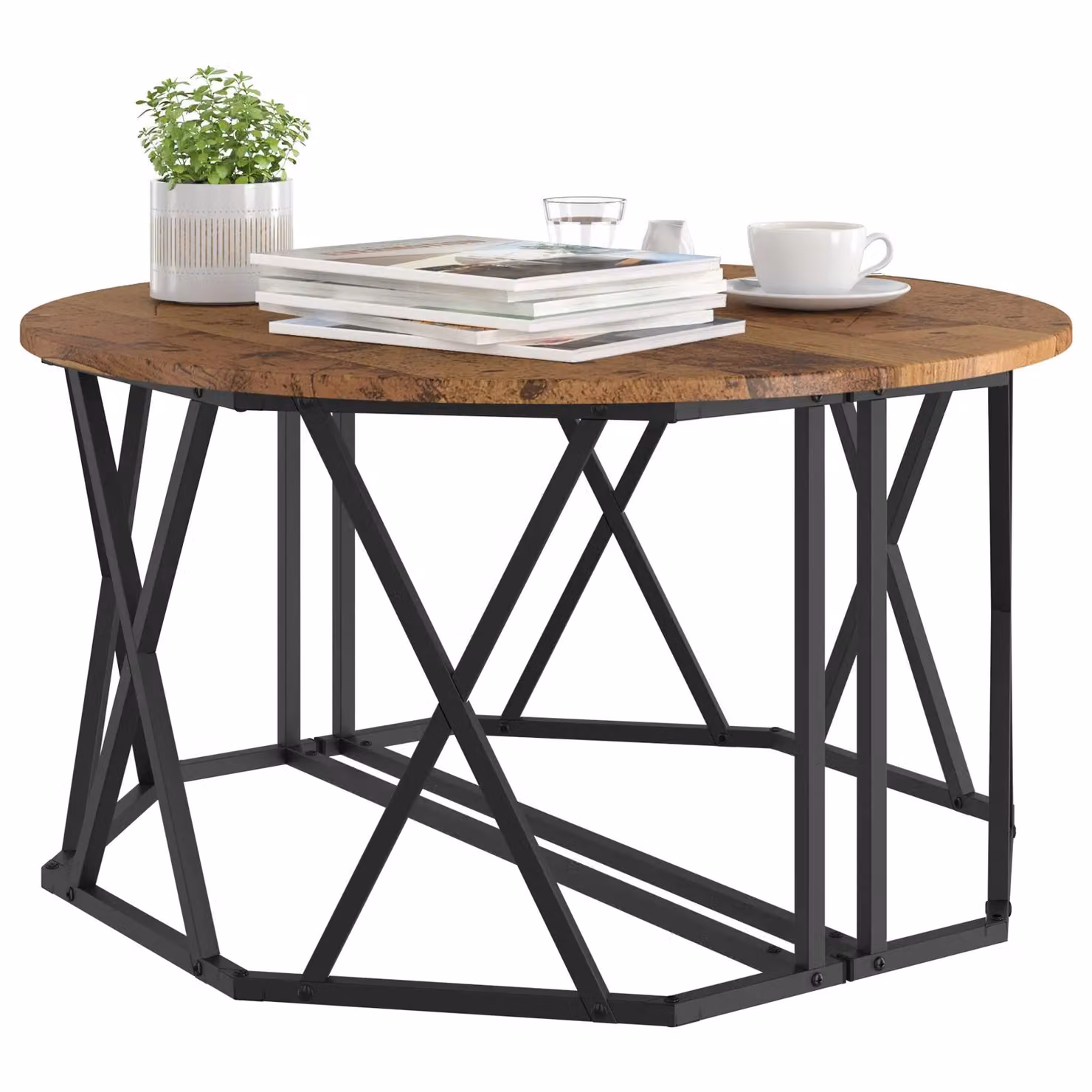 Berkfield Home Vintage Style Square Coffee Table in Brown, W/D/H: 80 x 80 x 42 cm – 2